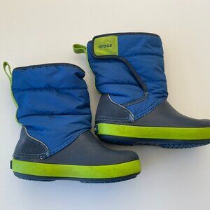 GUC Blue & Lime Green Sz 12C CROC Boots